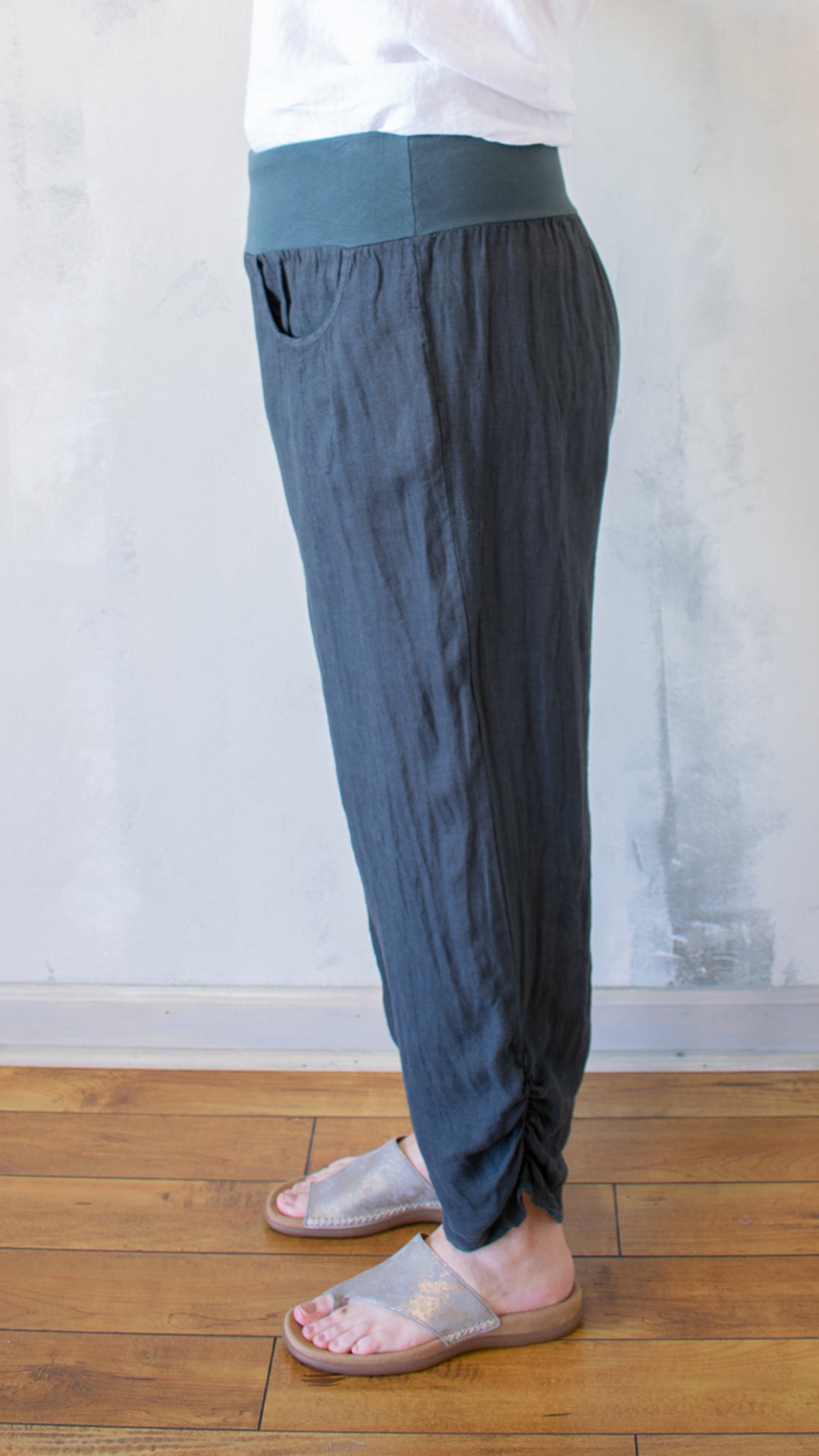 Side Ruched Pants (Multiple Colors)