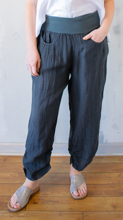 Side Ruched Pants (Multiple Colors)
