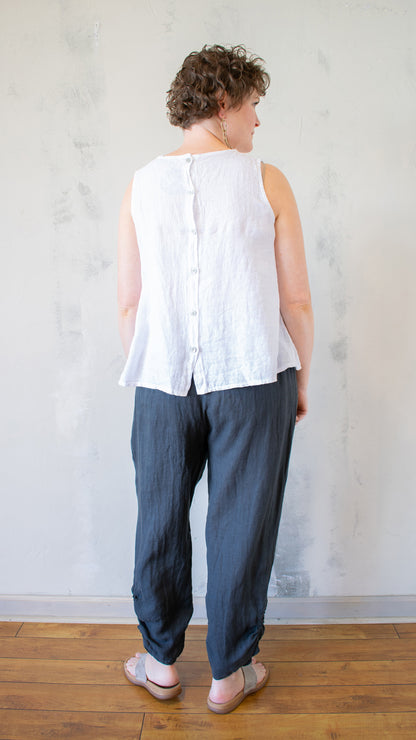 Sleeveless Back Button Top (Multiple Colors)