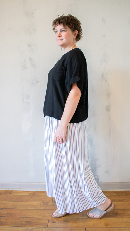 Wide Neck Fold Sleeve Top (Multiple Colors)