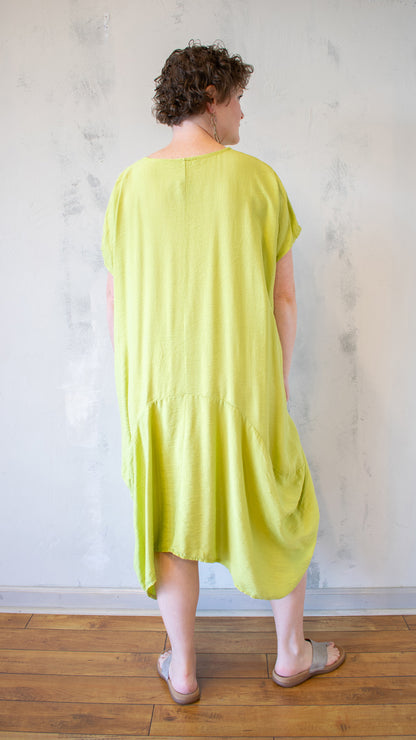 V-Neck Ruched Loose Dress (Multiple Colors)
