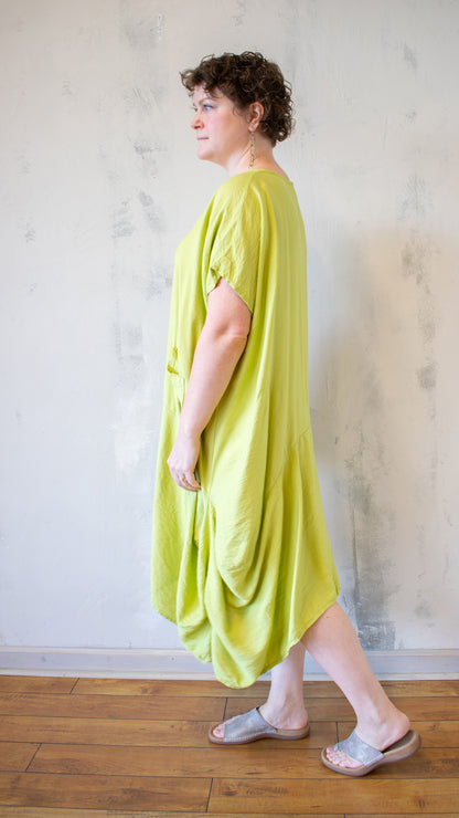 V-Neck Ruched Loose Dress (Multiple Colors)