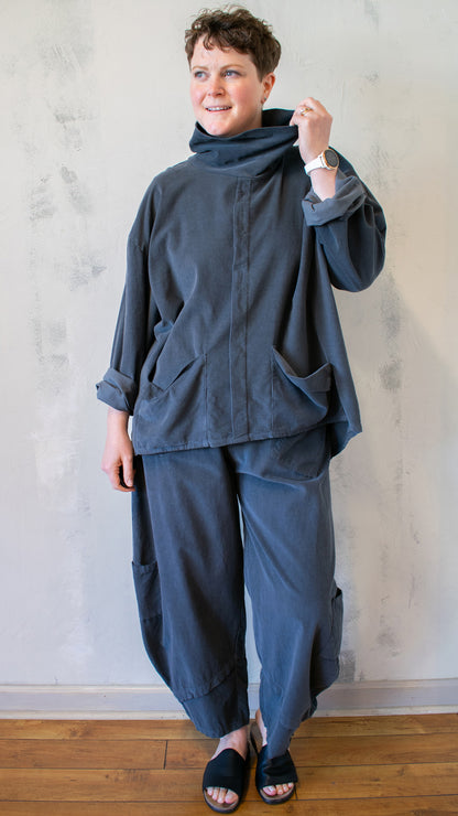 Corduroy Cowl Neck Top (Multiple Colors)