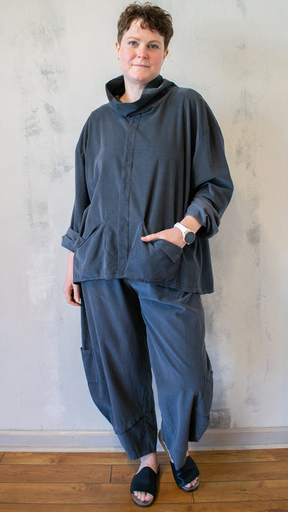 Corduroy Cowl Neck Top (Multiple Colors)