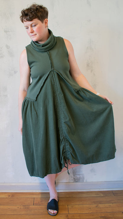 Cowl Neck Ruched Dress (Multiple Colors)
