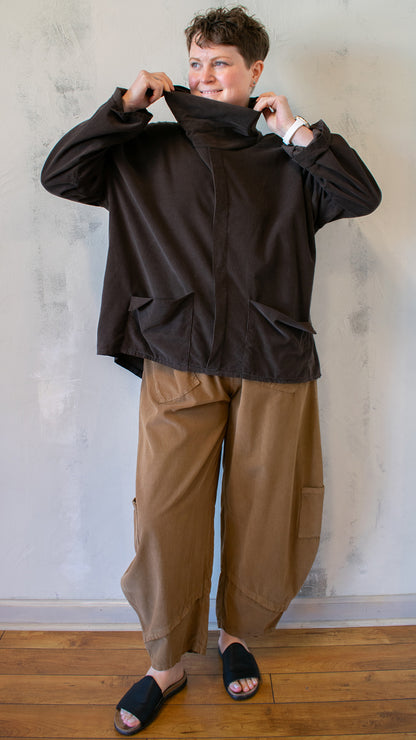 Corduroy Cowl Neck Top (Multiple Colors)