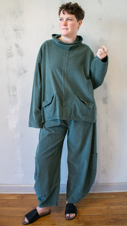 Corduroy Cowl Neck Top (Multiple Colors)