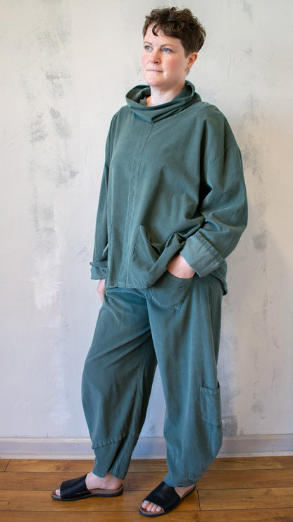 Corduroy Cowl Neck Top (Multiple Colors)