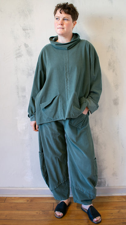 Corduroy Cowl Neck Top (Multiple Colors)