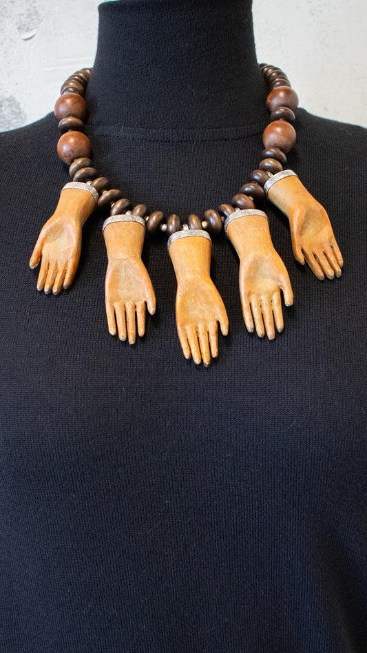 Wooden Hands Necklace