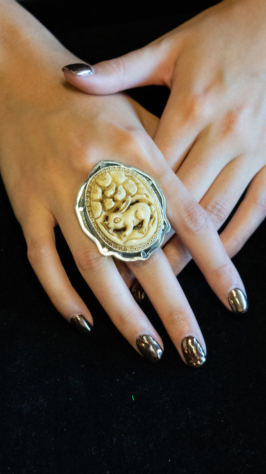 Carved Bunny Ring