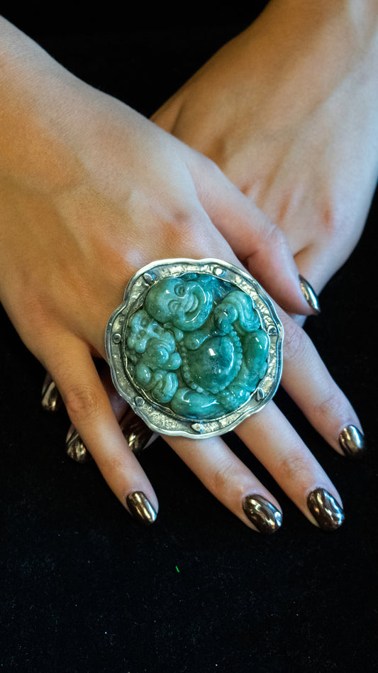 Jade Buddha Ring