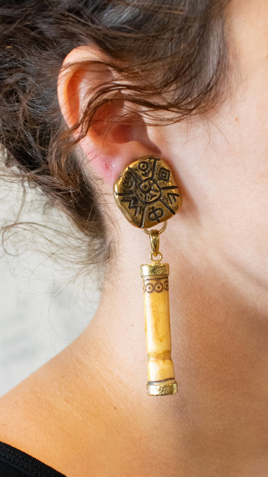 Carved Bone Clip Ons