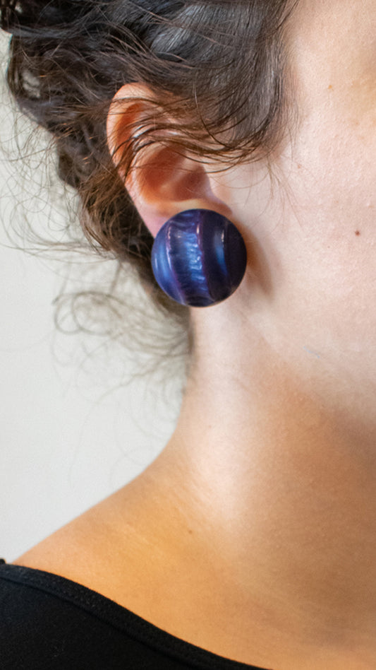 Purple Resin Clip On Earrings