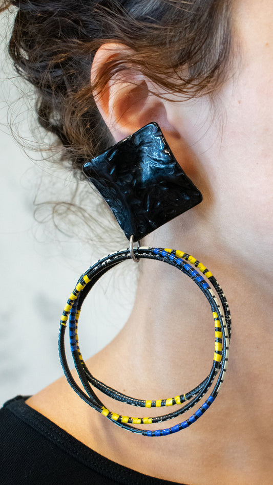 African Recycled Multi-Hoop Clip Ons