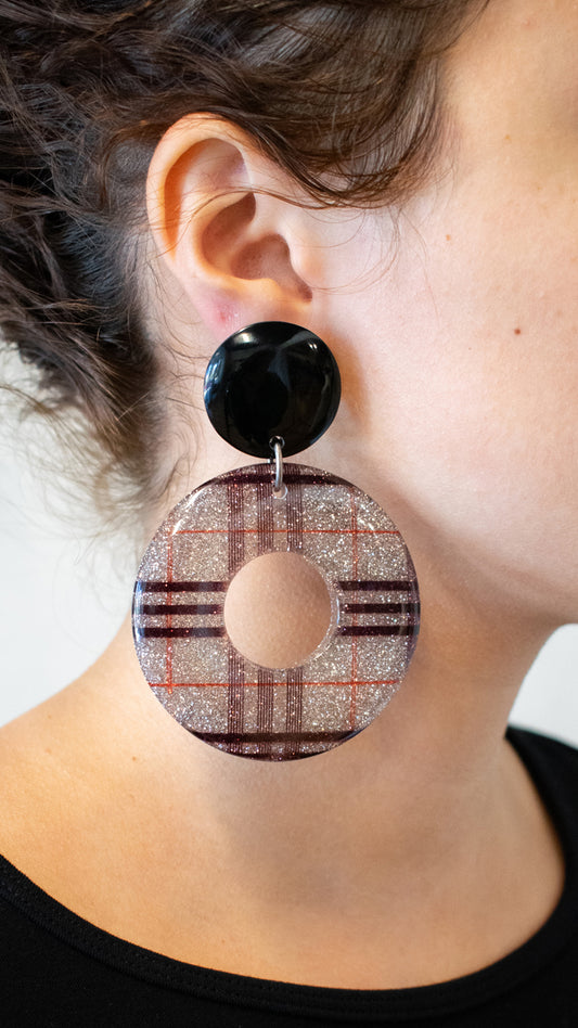 Tartan Lucite Clip Ons