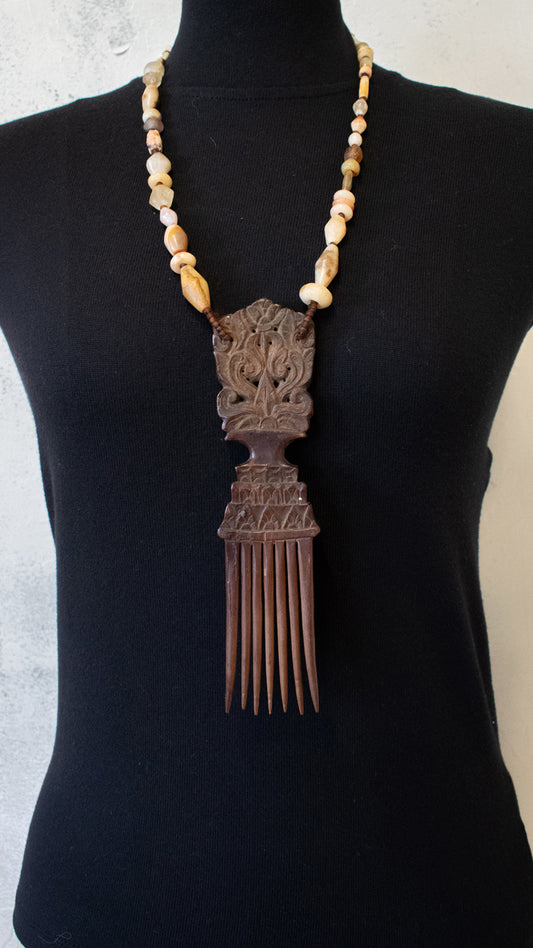Indonesian Wooden Comb Necklace