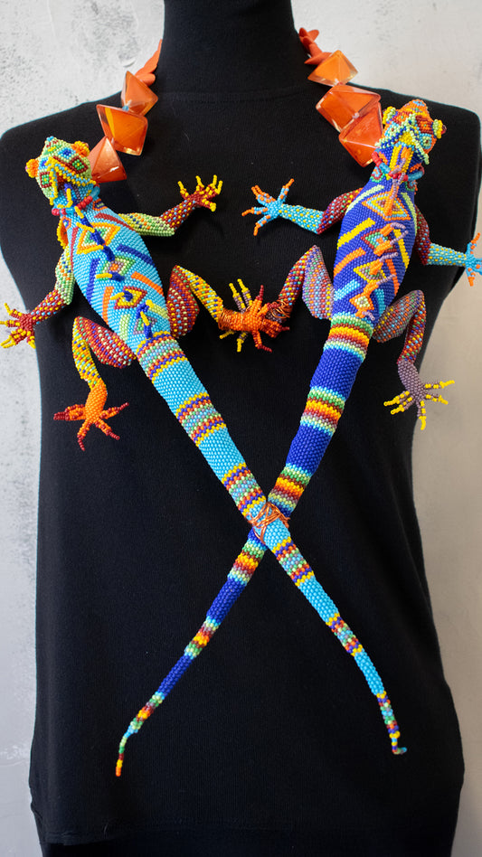 Beaded Iguanas Necklace