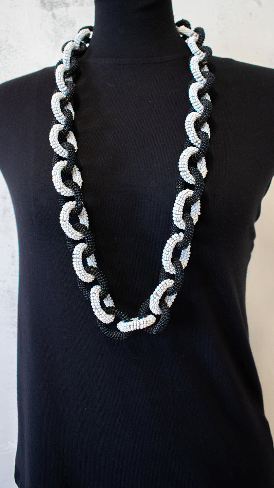 Black and White Beaded Chain