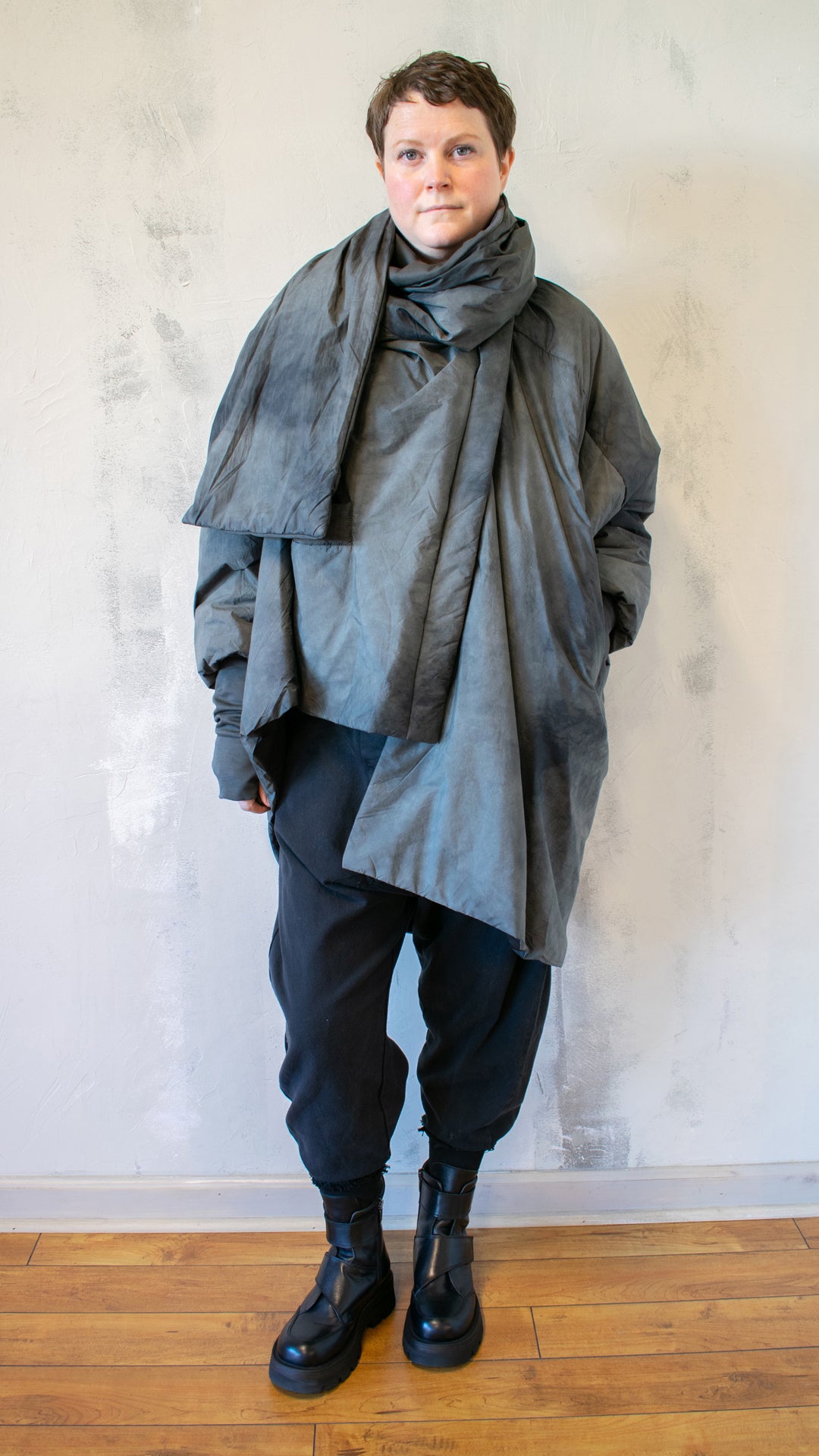 Piumino Midi in Emerald Grey