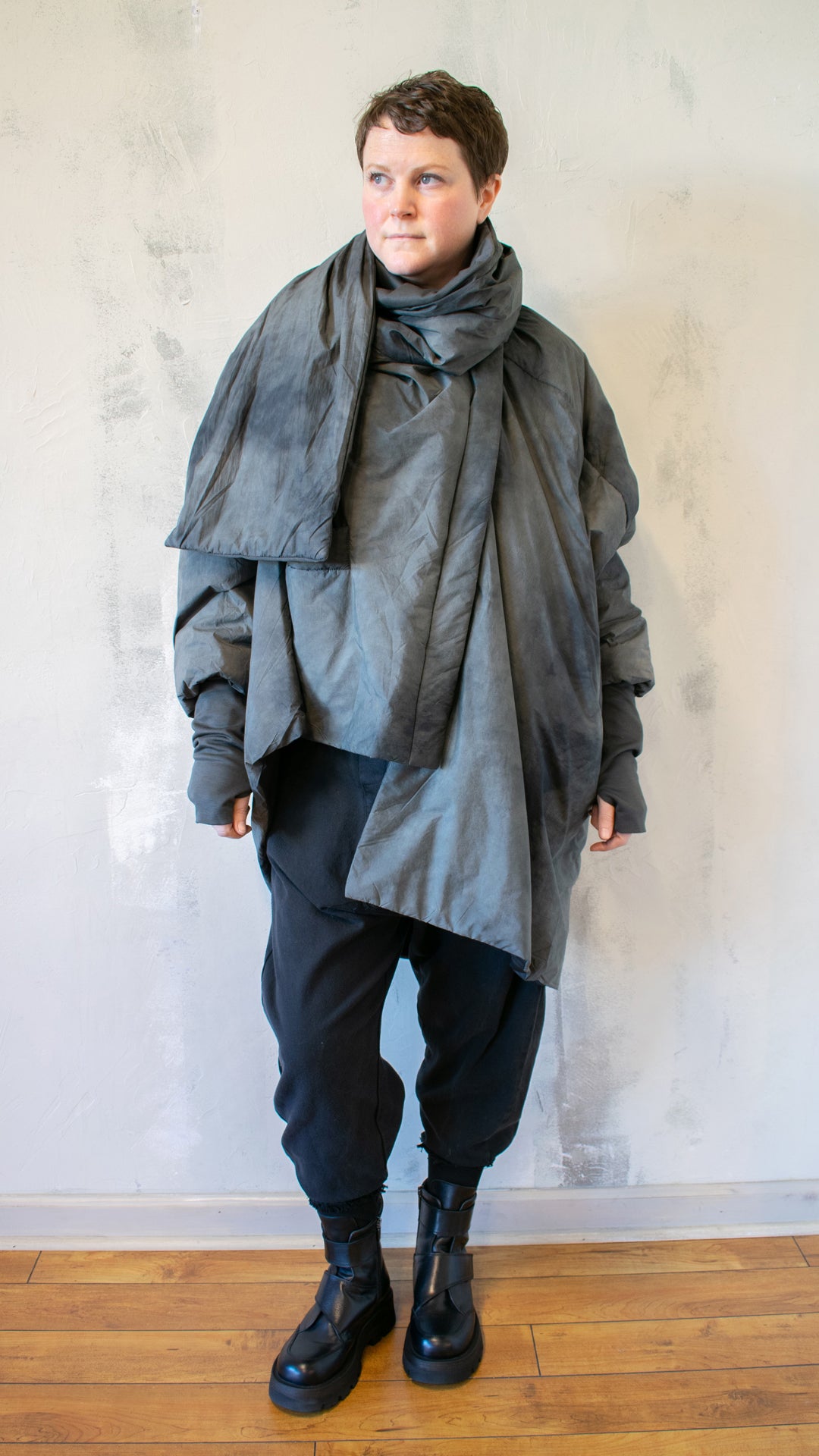 Piumino Midi in Emerald Grey