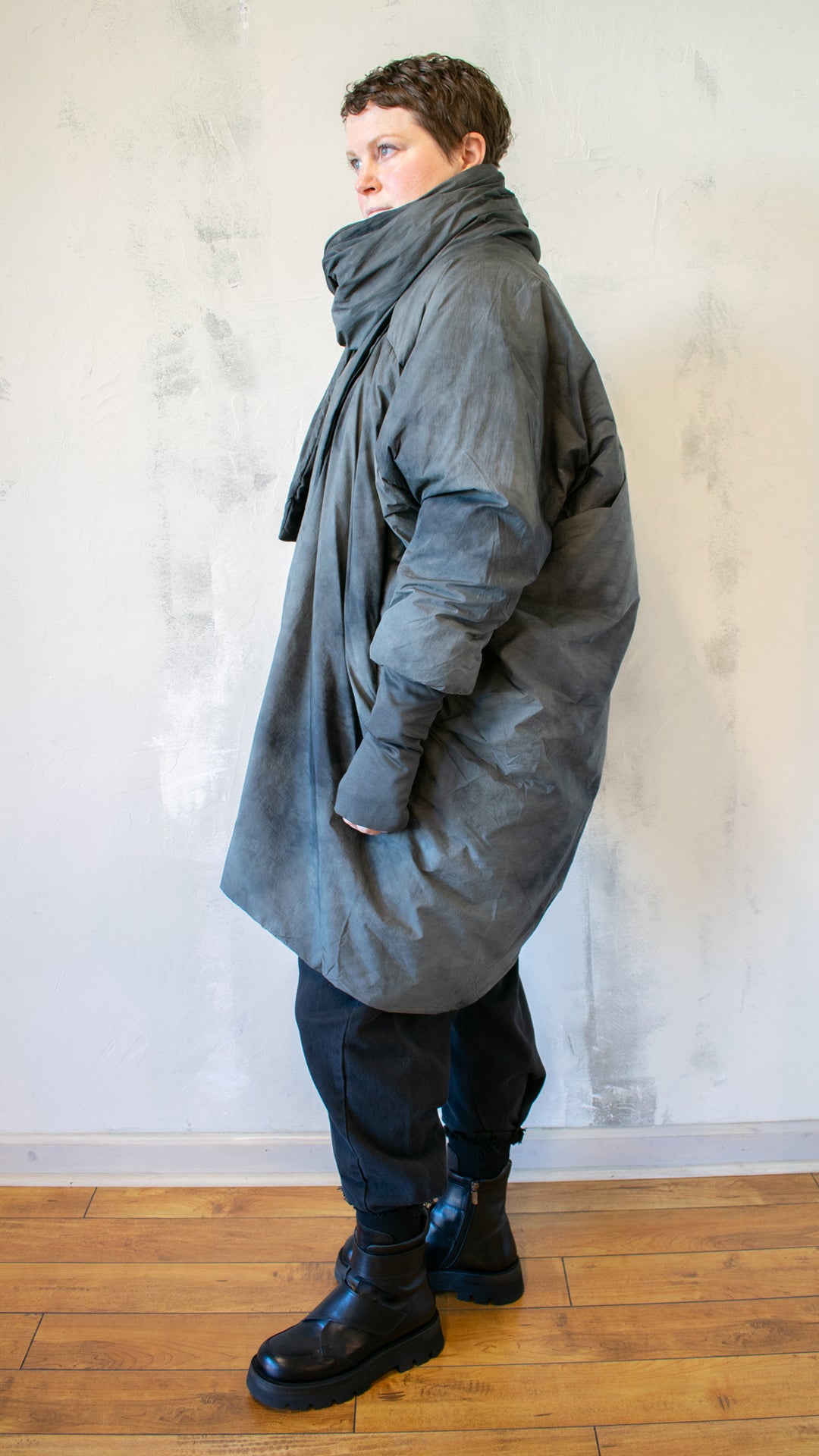 Piumino Midi in Emerald Grey