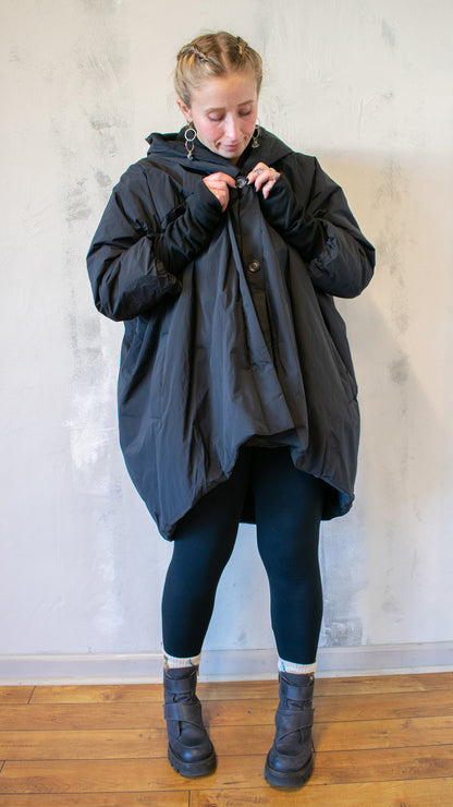Piumino Midi Coat in Black