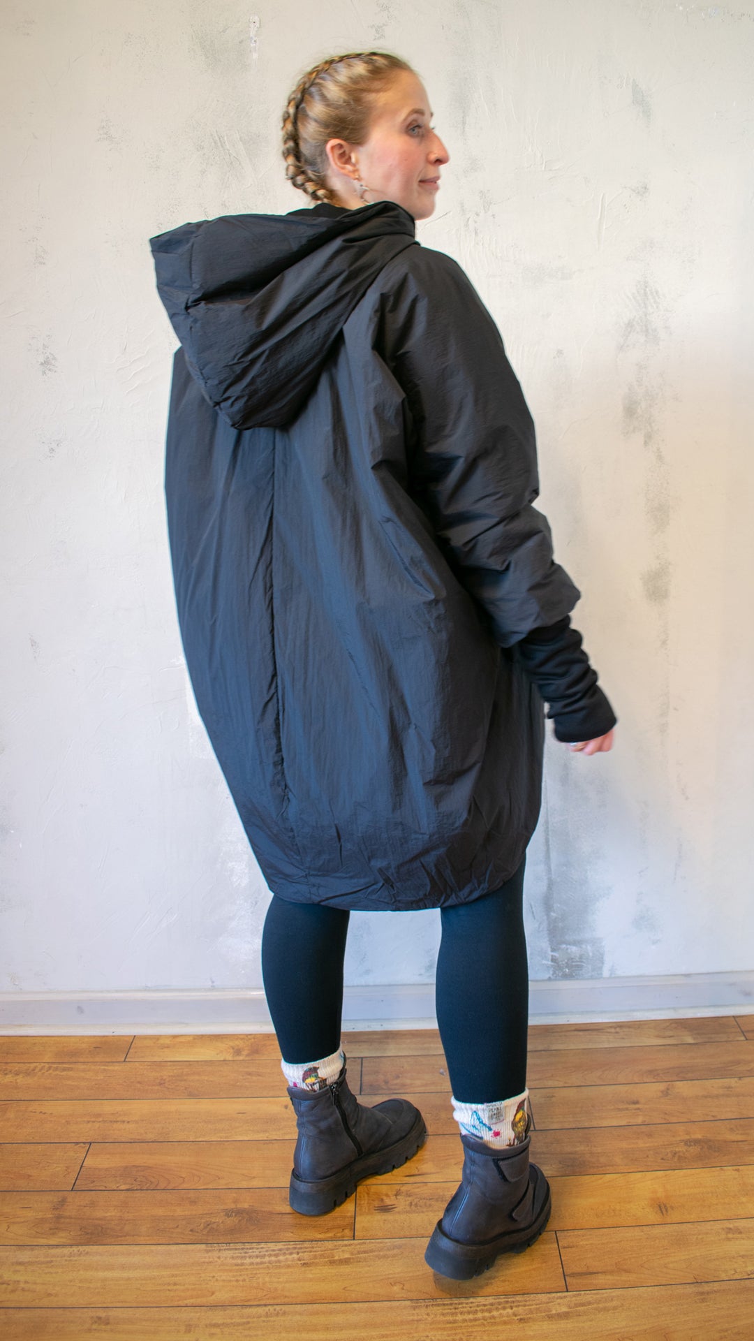 Piumino Midi Coat in Black