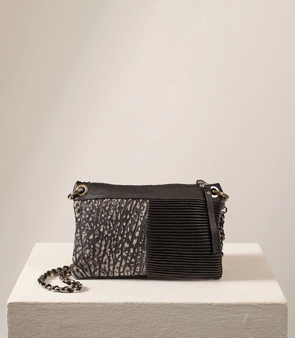 Malika Clutch in Pleated Pewter