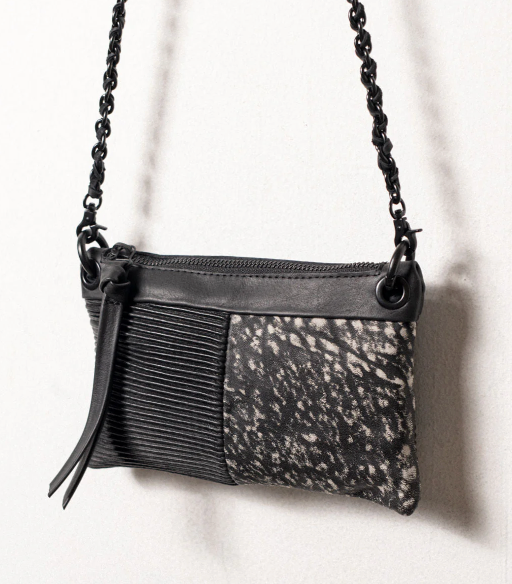 Malika Clutch in Pleated Pewter