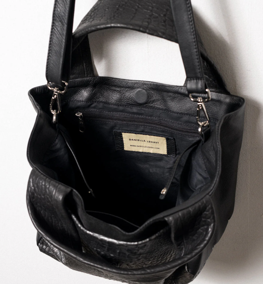 Aspen Shoppers Bag in Pewter Crocodile