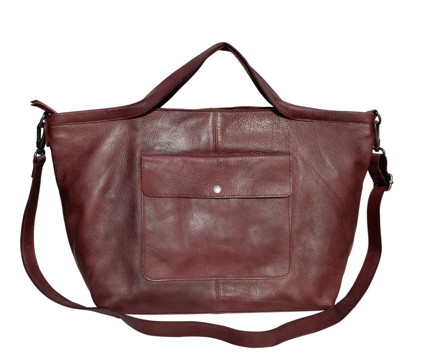 Colin Leather Tote in Oxblood