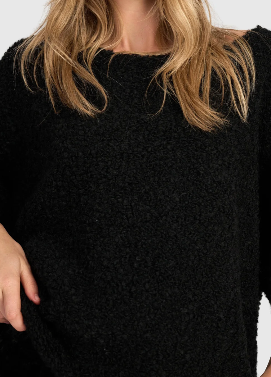 Brio Boucle Pullover in Ink