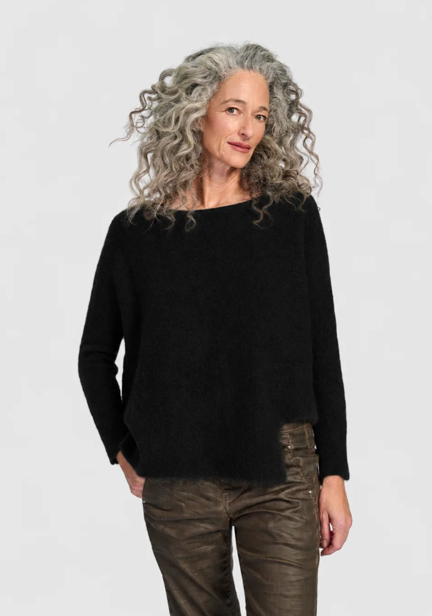 Sculpt Boxy Sweater in Black