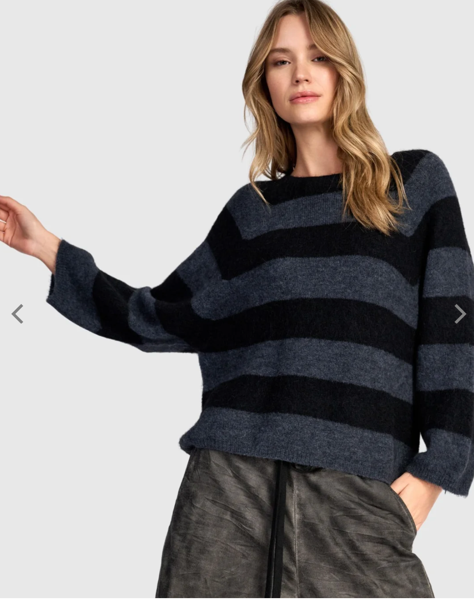 Spry Striped Sweater in Steel