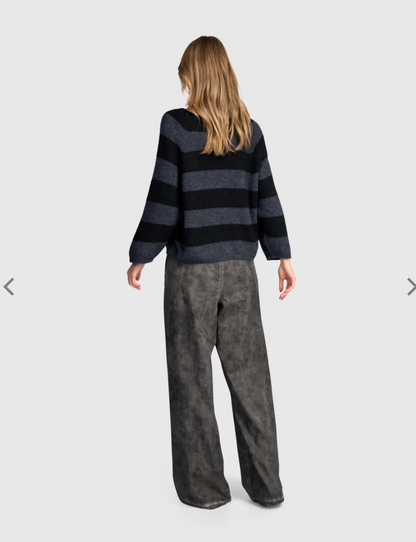 Spry Striped Sweater in Steel