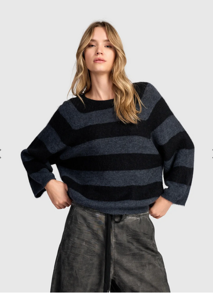 Spry Striped Sweater in Steel