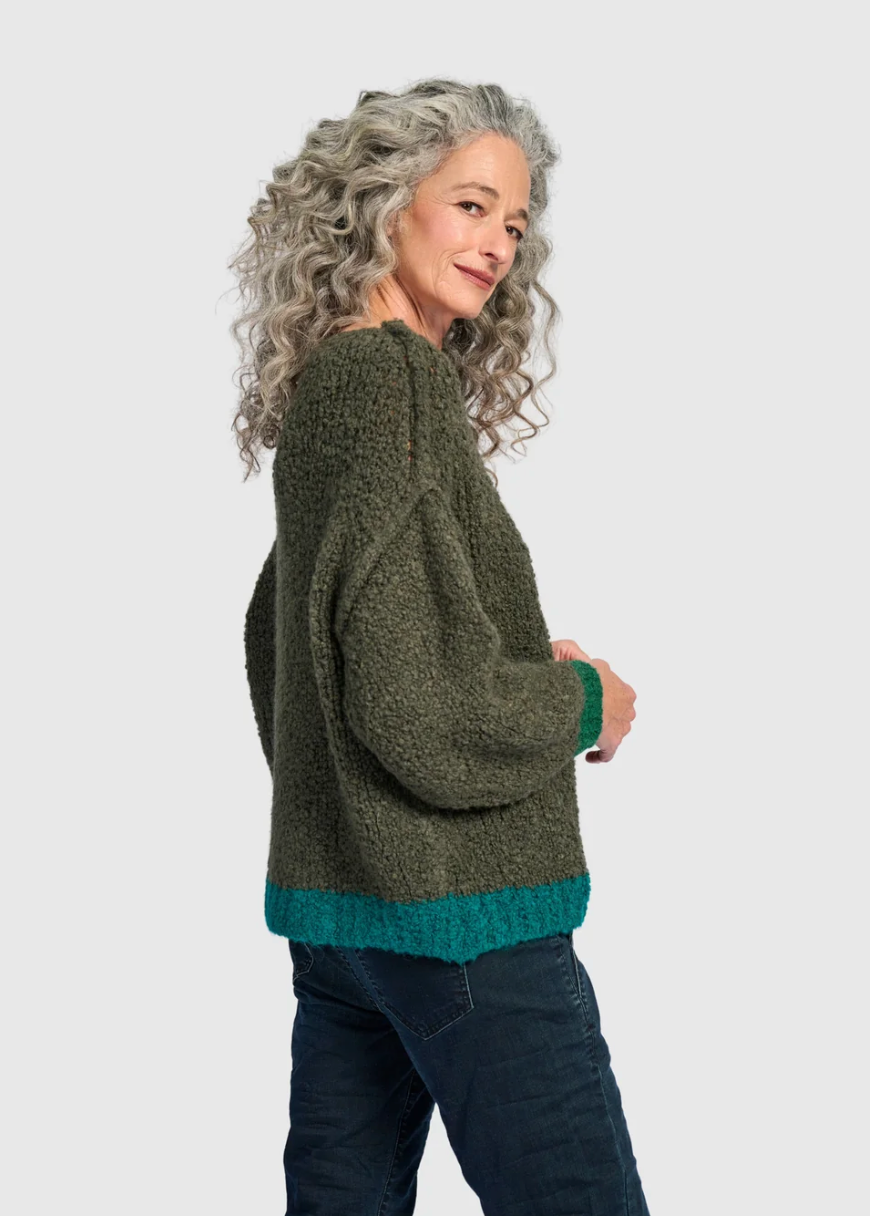 Riff Boucle Sweater in Pine