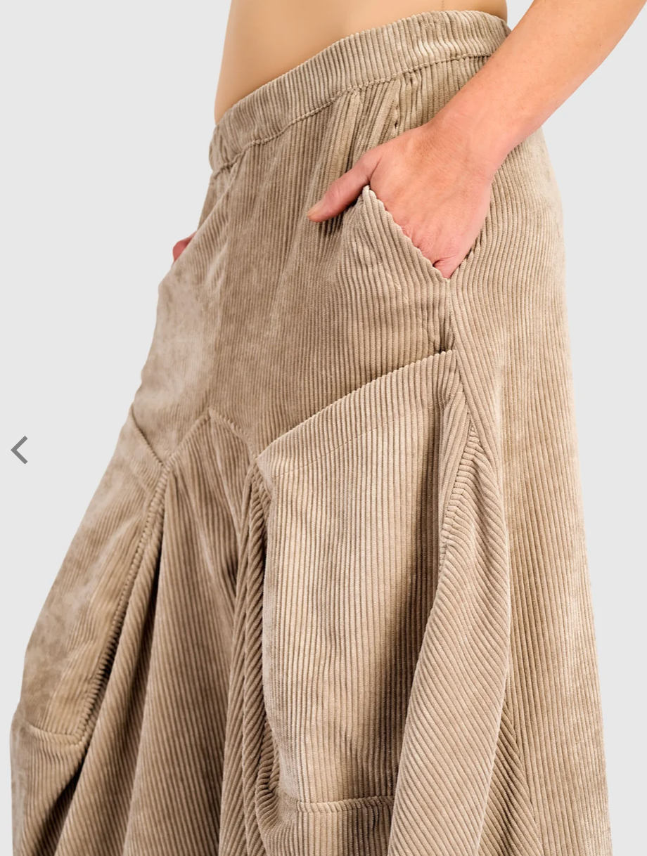 Cord Harem Pant in Sand