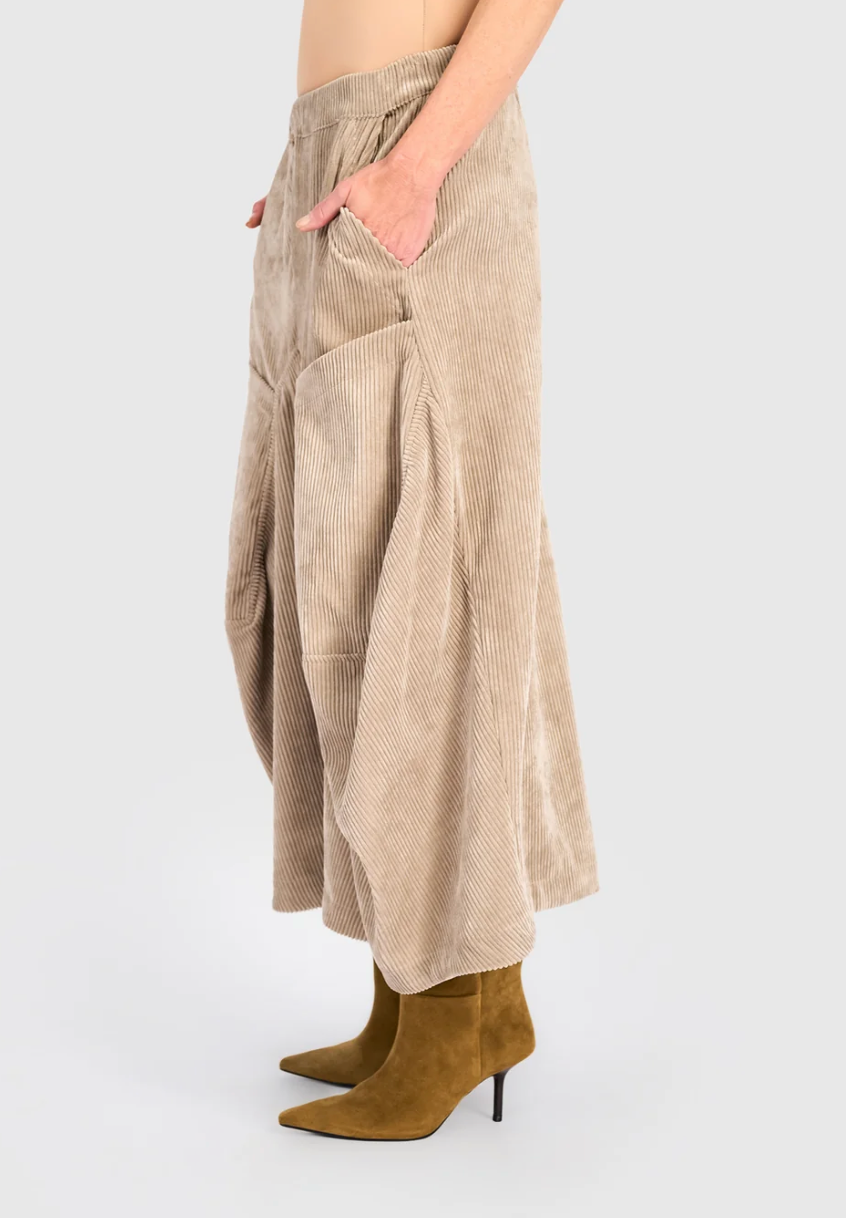 Cord Harem Pant in Sand