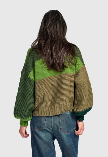 Carnival Chunky Knit Cardigan in Pine