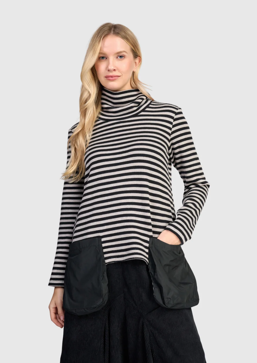 Urban Vik Pocket Turtleneck in Stripe