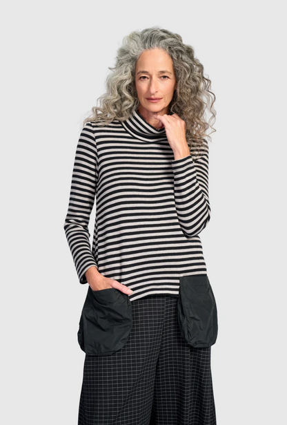 Urban Vik Pocket Turtleneck in Stripe