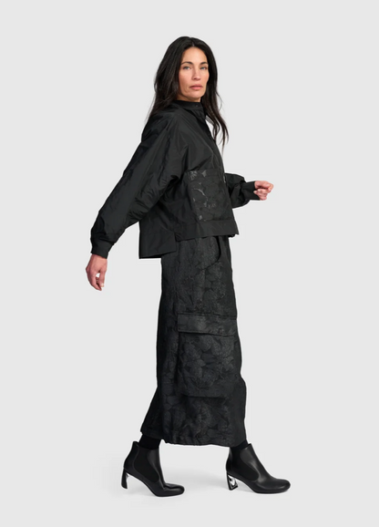 Blackthorn Camp Shirt in Black Taffeta