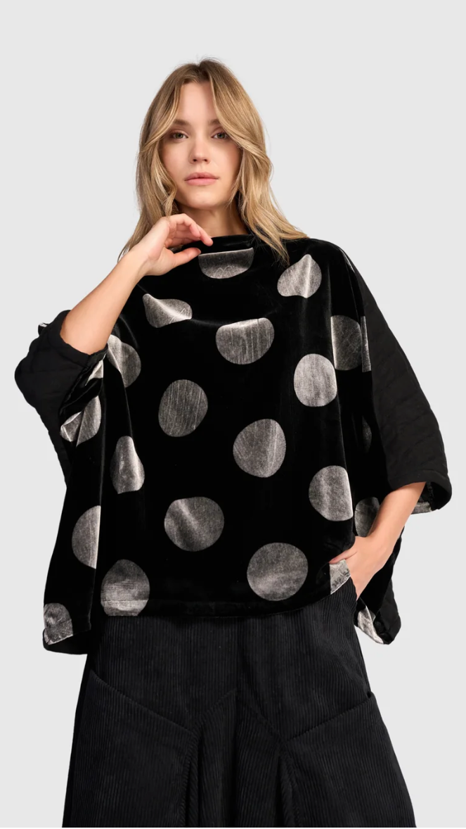 Everyday Velvet Funnel Pullover in Moon
