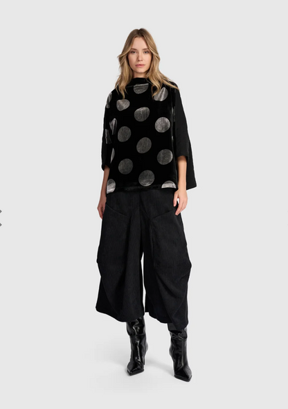 Everyday Velvet Funnel Pullover in Moon