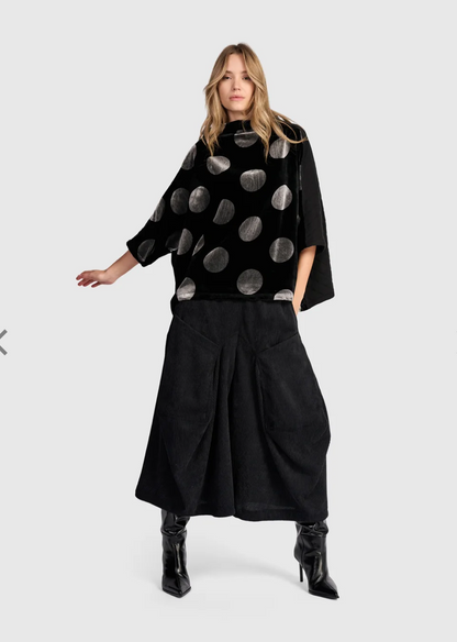 Everyday Velvet Funnel Pullover in Moon
