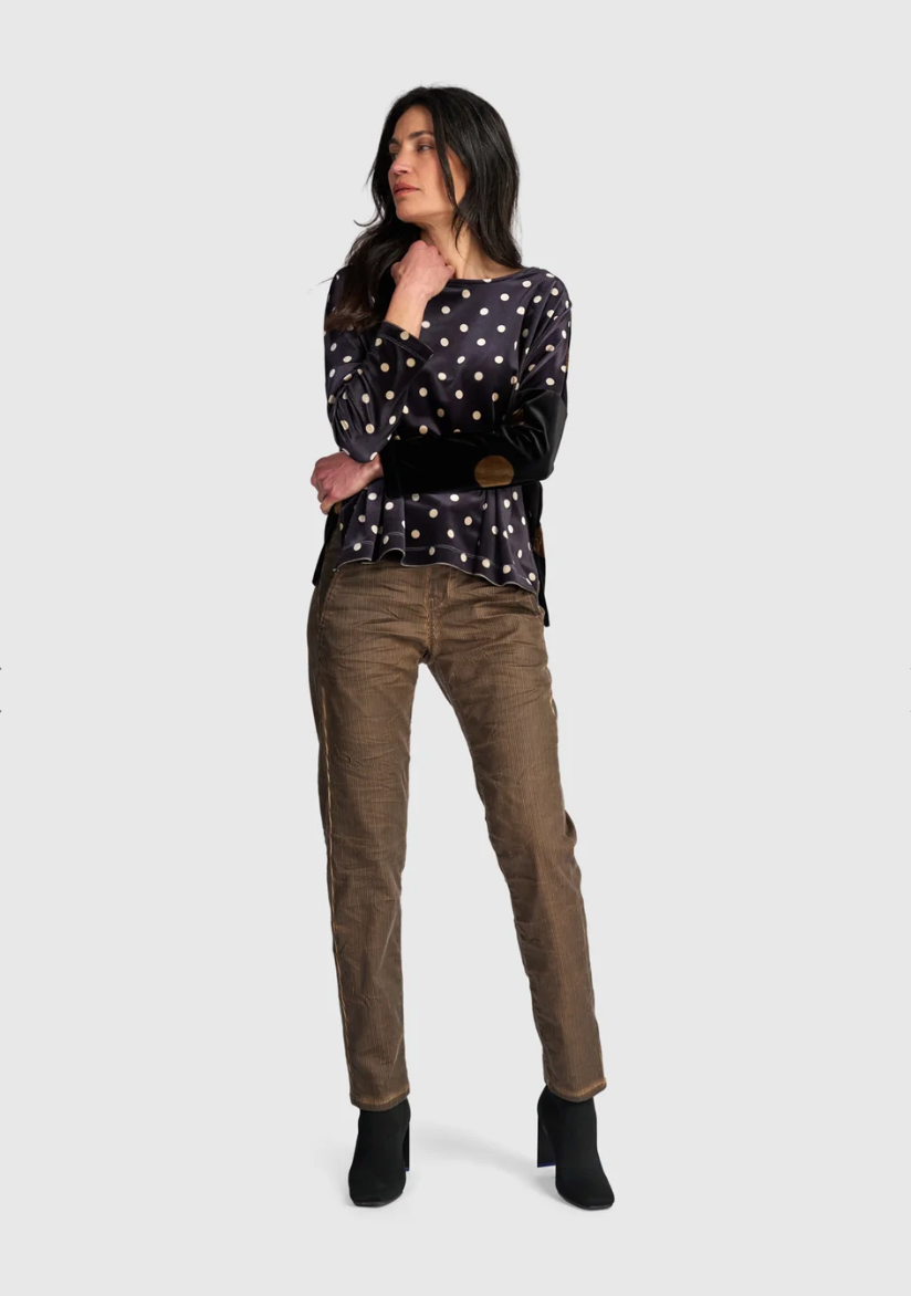 Pinstripe Iconic Stretch Jeans in Brown