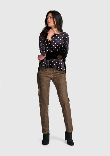 Pinstripe Iconic Stretch Jeans in Brown