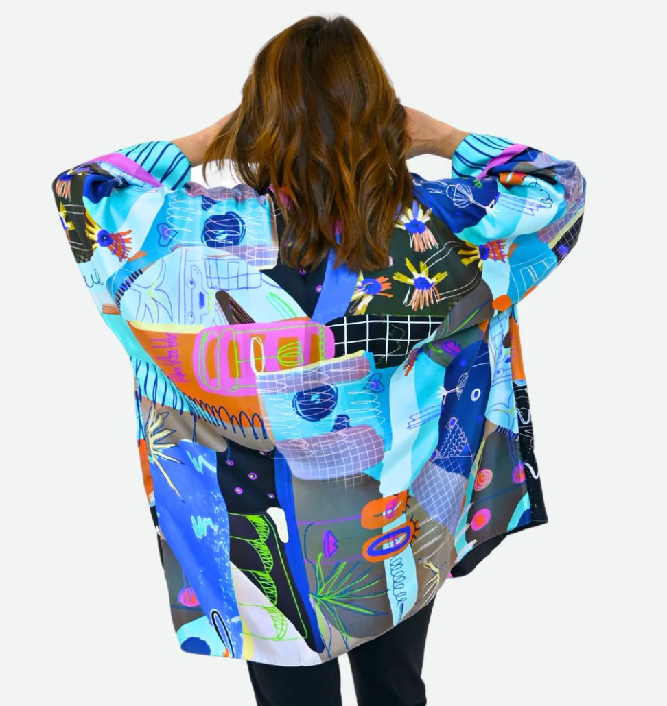 Turkoise Silk Kimono Robe